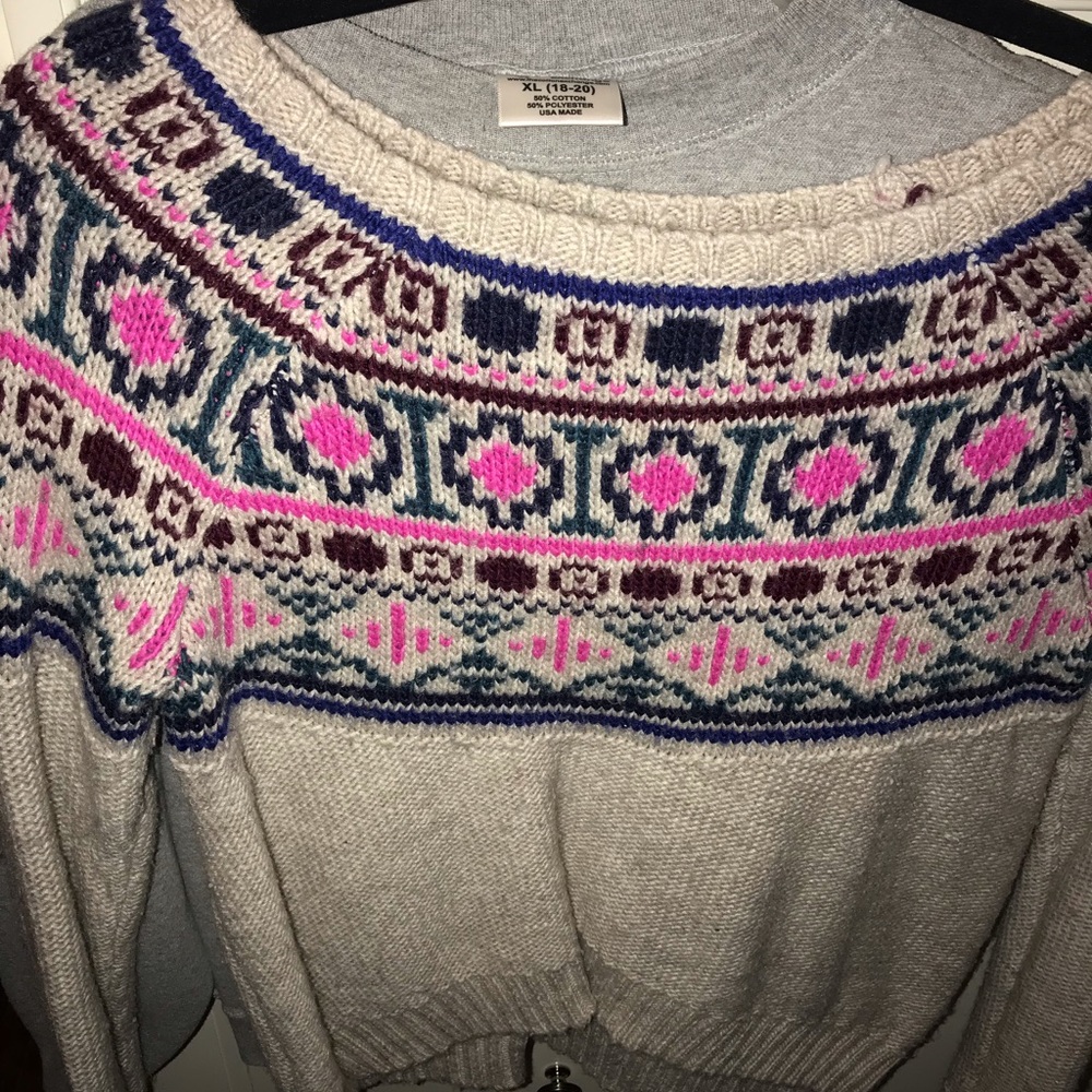 Knit colorful sweater
